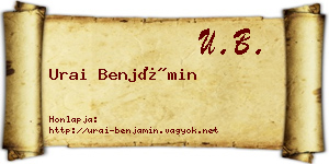 Urai Benjámin névjegykártya